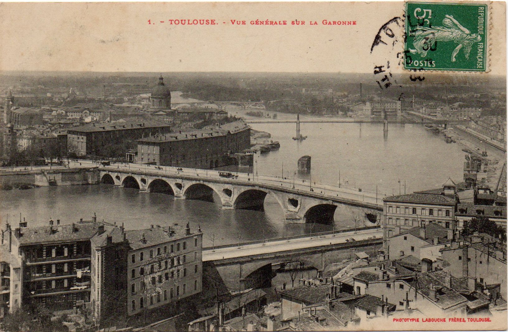 France : Postcard Toulouse Pont sur la Garonne : Horse Tram